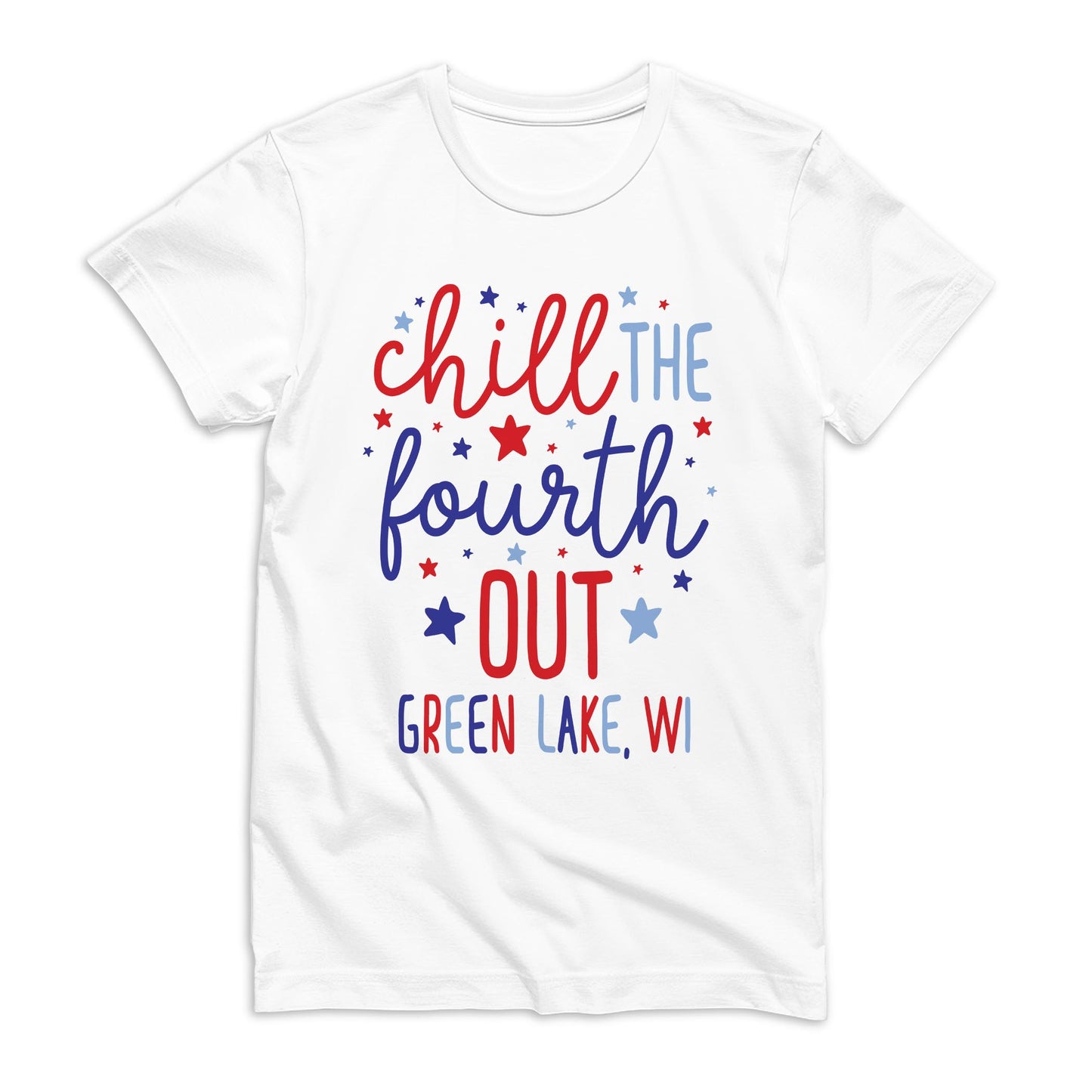 Bella Canvas T-Shirt White-4th Of July Green Lake Wisconsin -0