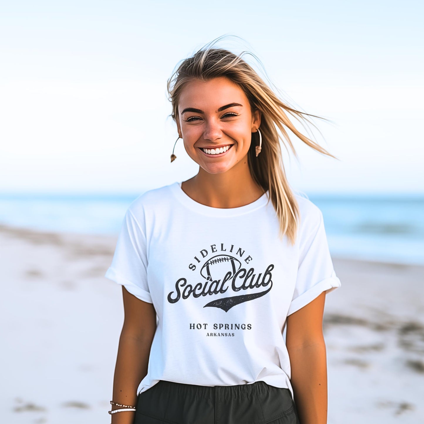 Bella Canvas T-Shirt White-Football Mom | Custom | Personalize -2
