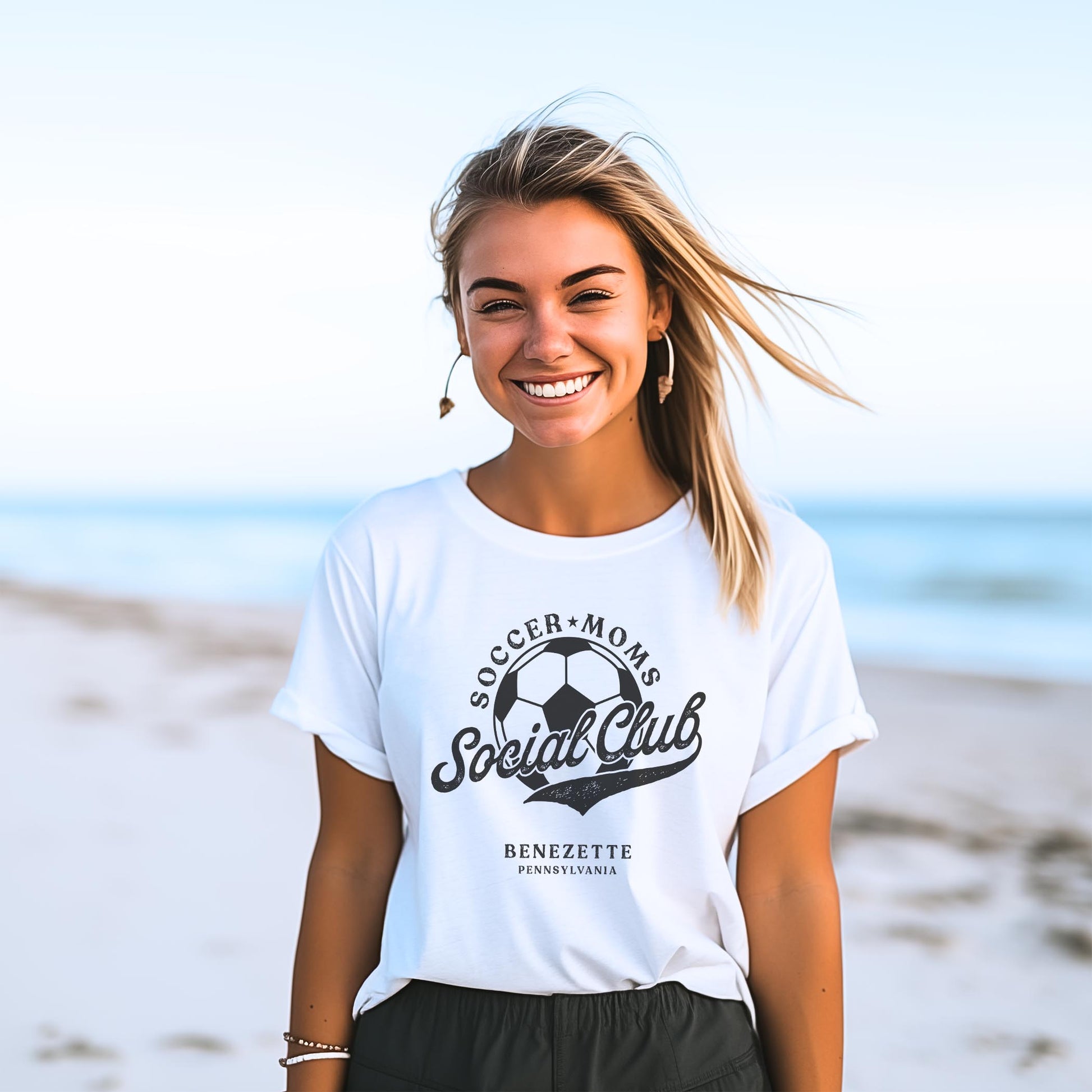Bella Canvas T-Shirt White-Soccer Mom | Custom | Personalize -2
