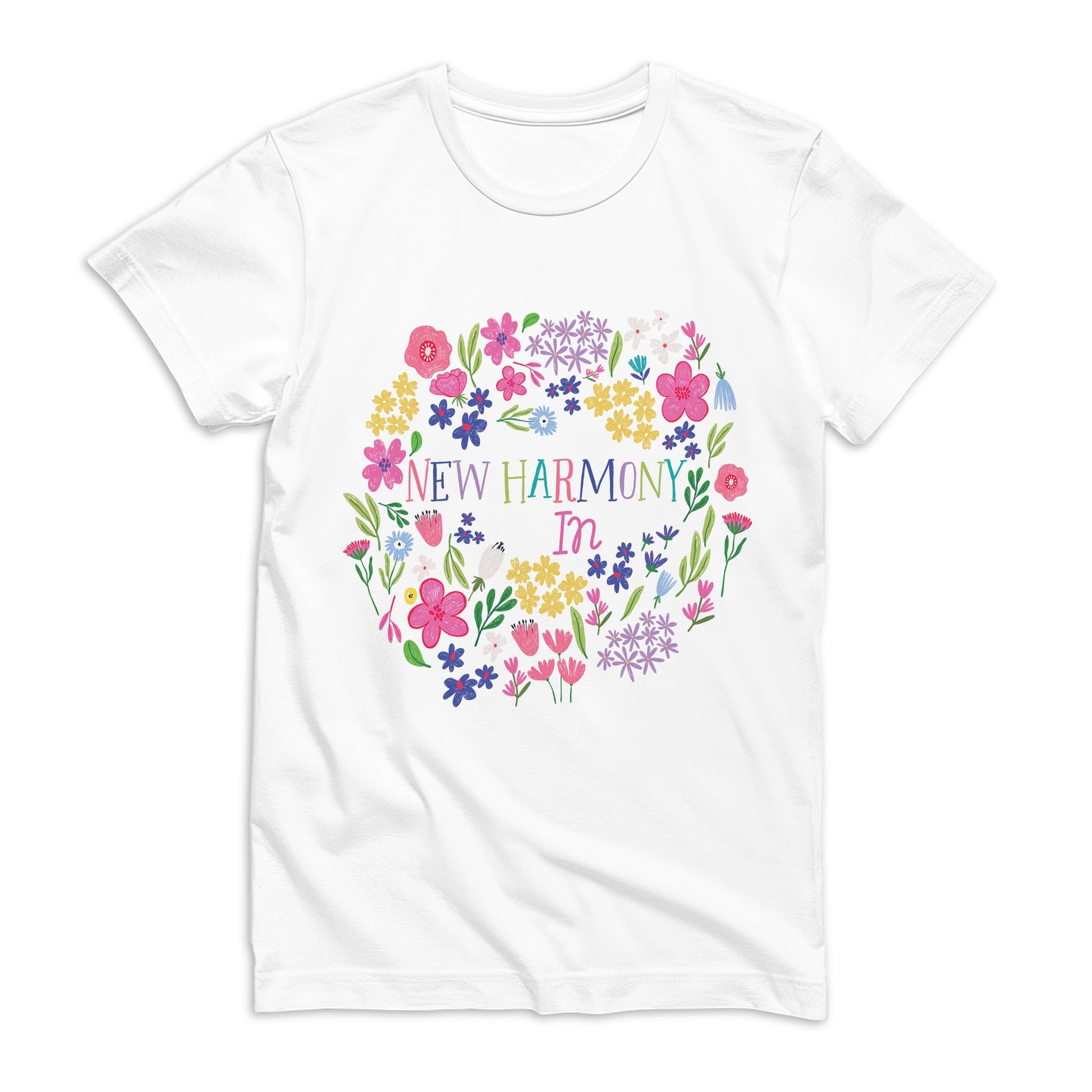 Bella Canvas T-Shirt White-Flower Confetti New Harmony Indiana -0