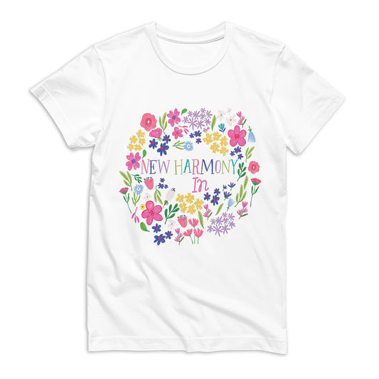 Bella Canvas T-Shirt White-Flower Confetti New Harmony Indiana -0