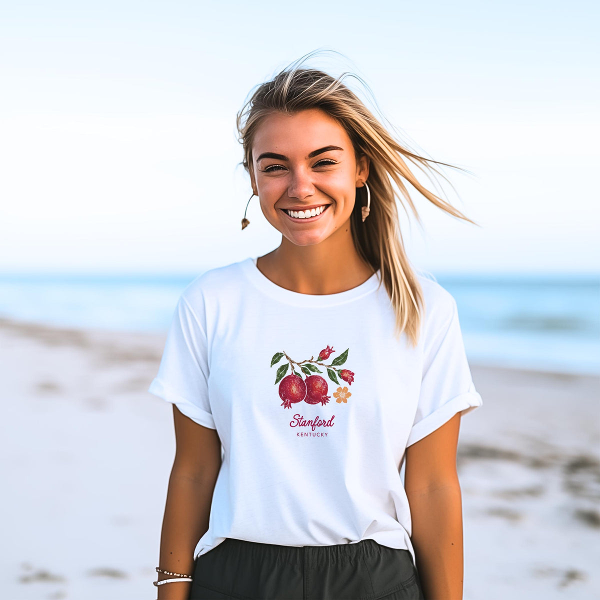 Bella Canvas T-Shirt White-Autumn Orchard | Custom | Your City & State -2