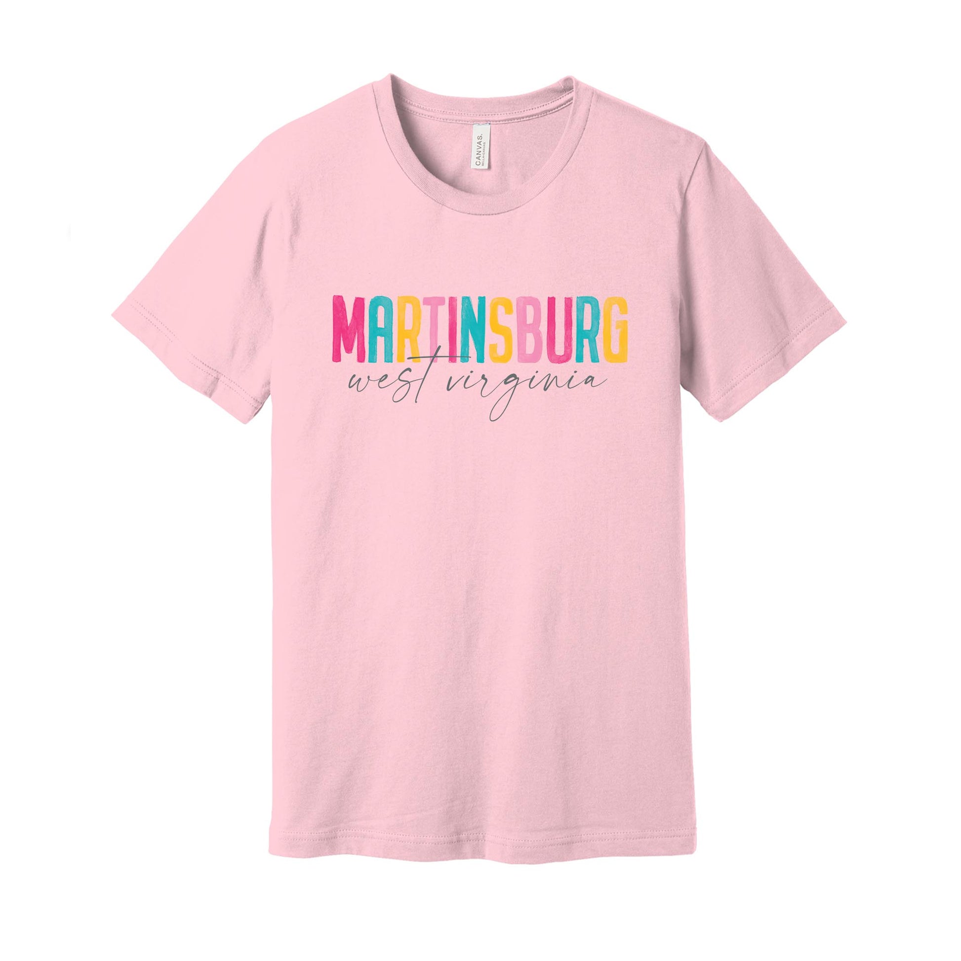 Bella Canvas T-Shirt Pink-Watercolor City Bright Sorbet -0