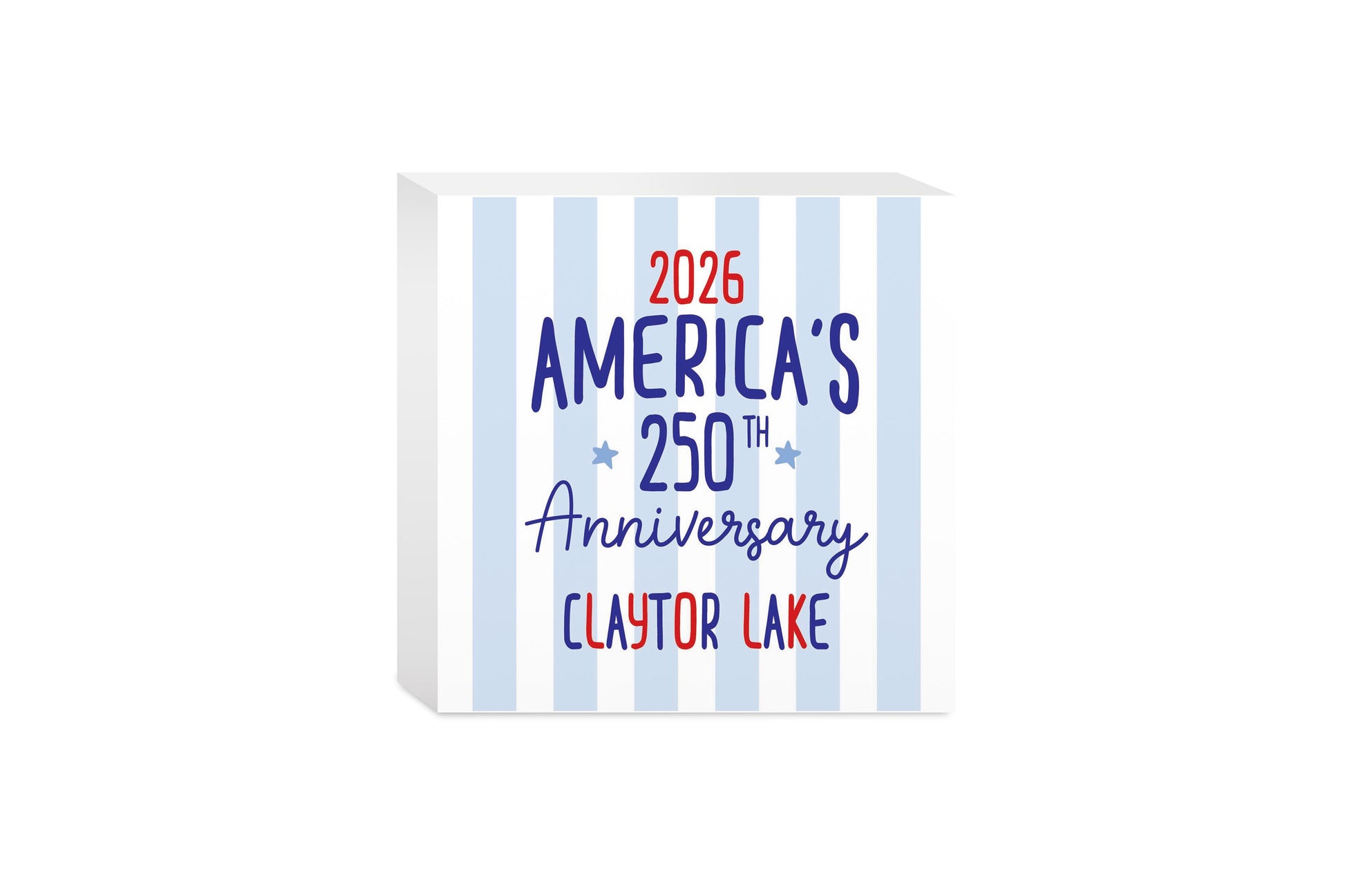 5x5 Wood Block-4th of July Claytor Lake Virginia -0