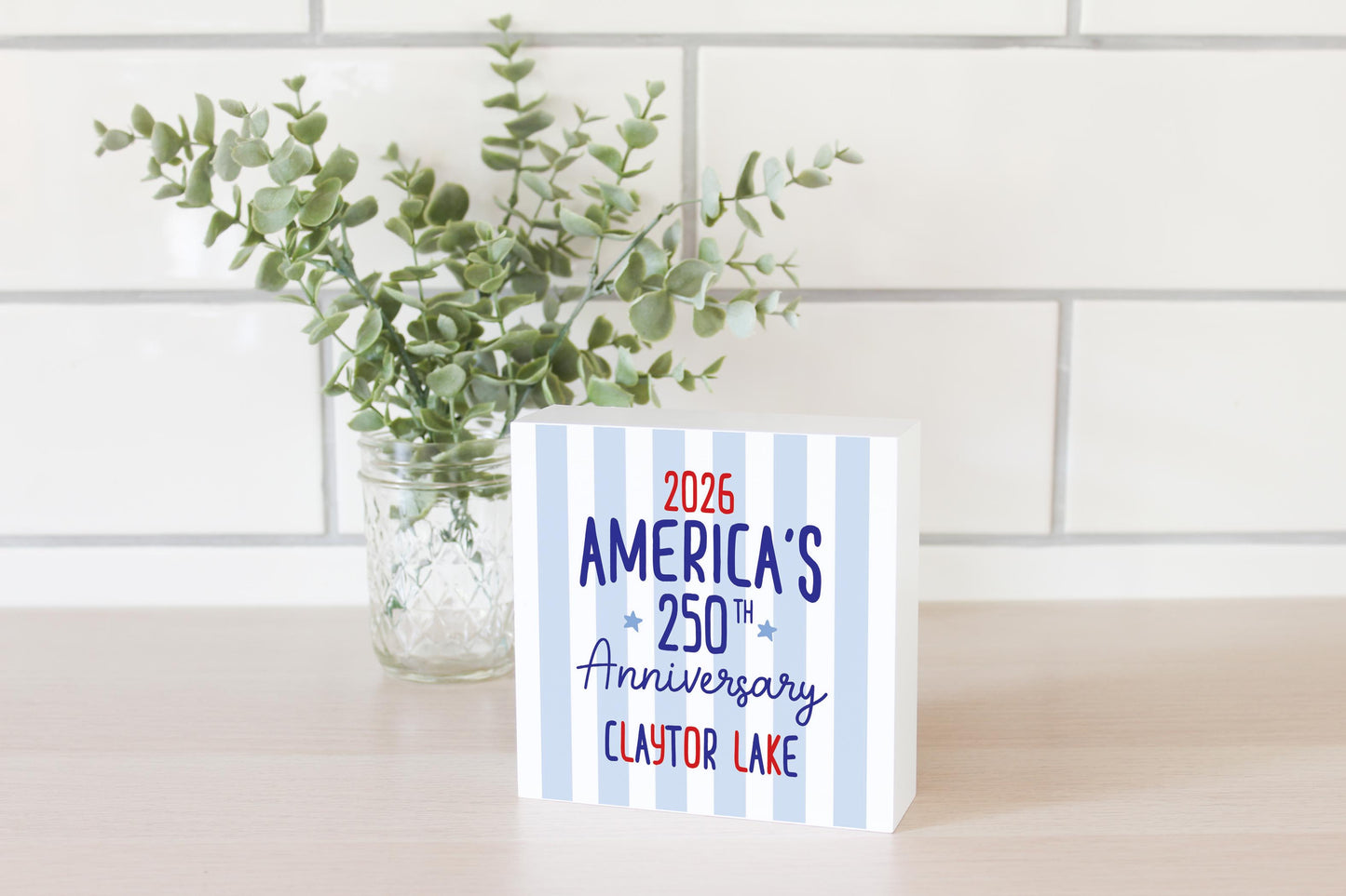 5x5 Wood Block-4th of July Claytor Lake Virginia -2