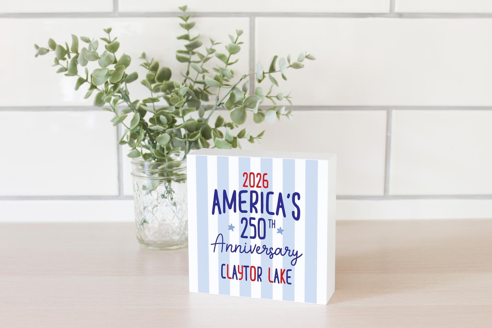 5x5 Wood Block-4th of July Claytor Lake Virginia -2