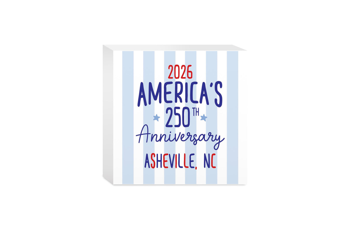 5x5 Wood Block-Love+Local 4th of July 250th Anniversary -0