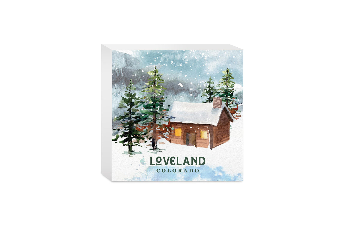 5x5 Wood Block-Love+Local Woodland -0
