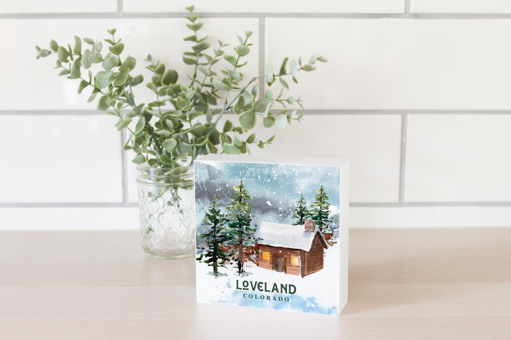 5x5 Wood Block-Love+Local Woodland -2