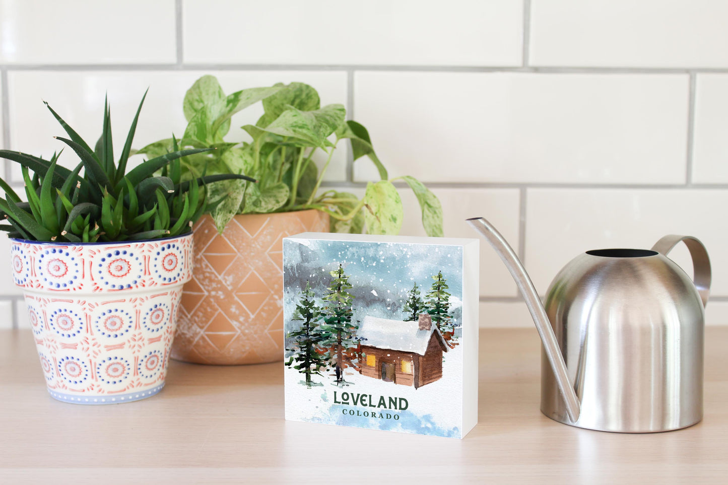 5x5 Wood Block-Love+Local Woodland -4