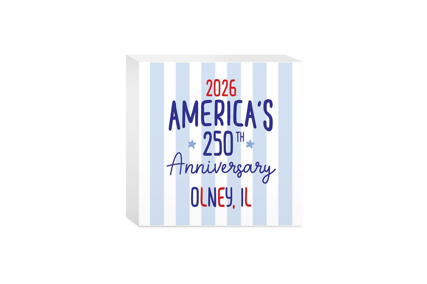 5x5 Wood Block-4th of July Olney Illinois -0