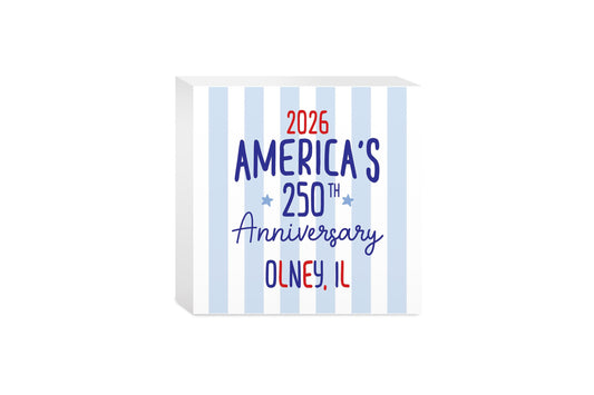 5x5 Wood Block-4th of July Olney Illinois -0