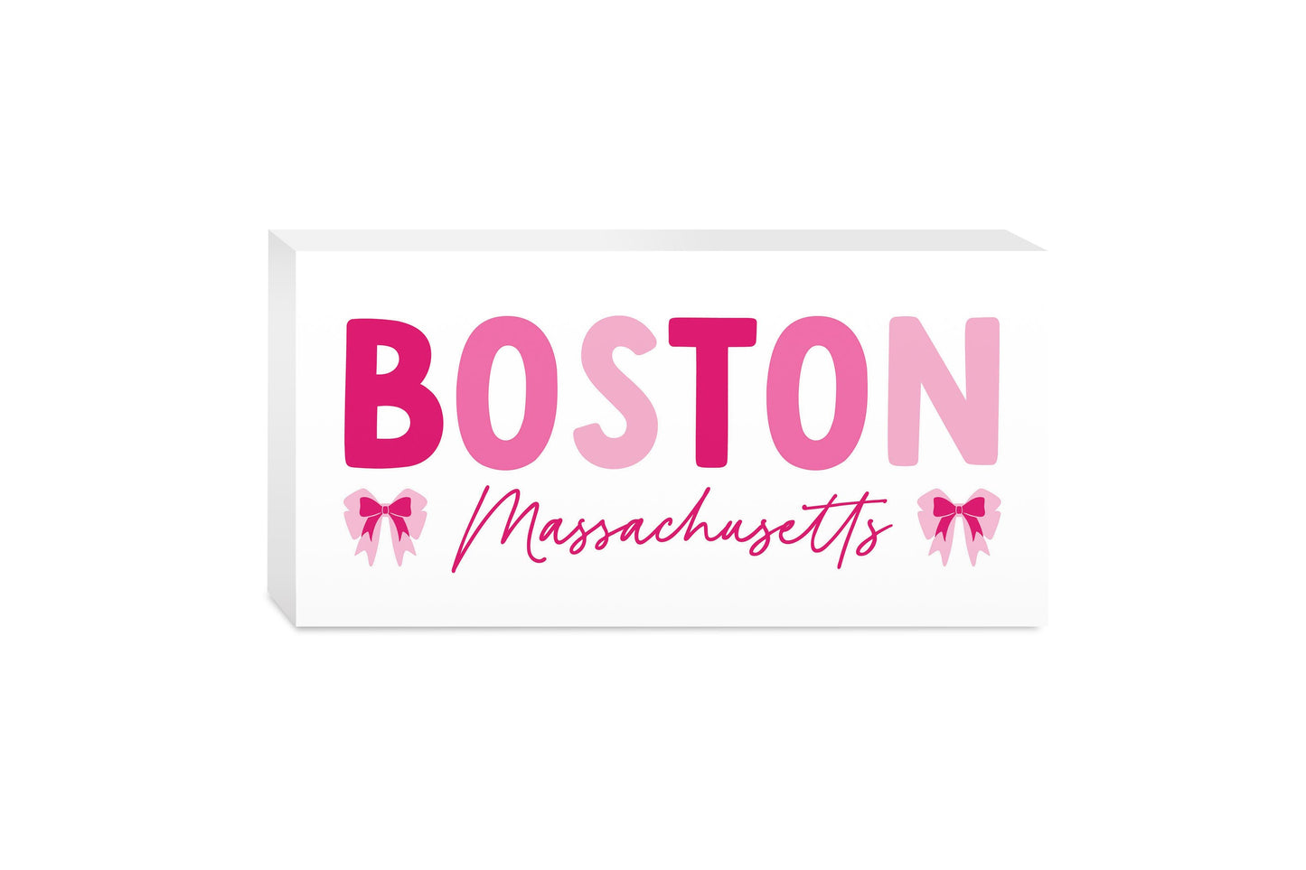 5x10 Wood Block Horizontal-Love+Local Bonita Bows -0
