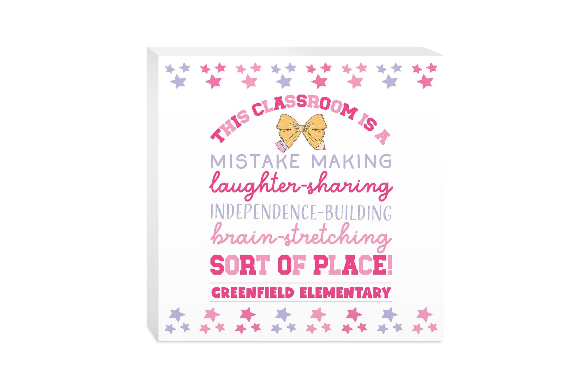 10x10 Wood Block-Love+Local Classroom Coquette This Classroom -0