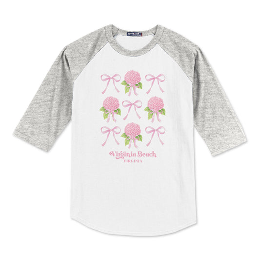 Sport-Tek® Youth Colorblock Raglan Grey/White-Love+Local Hydrangea Cottage -0