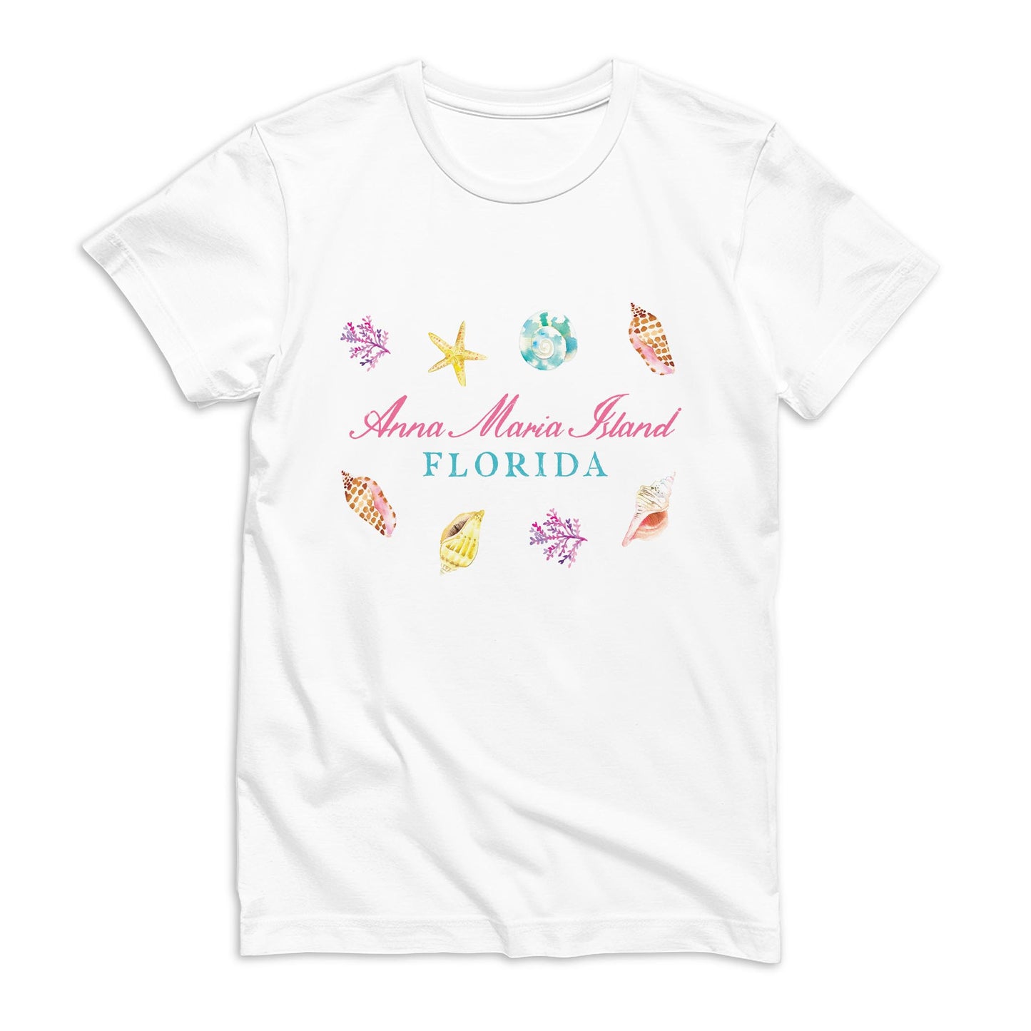 Bella Canvas Youth T-Shirt White-Shells & Shoreline Anna Maria Island Florida -0