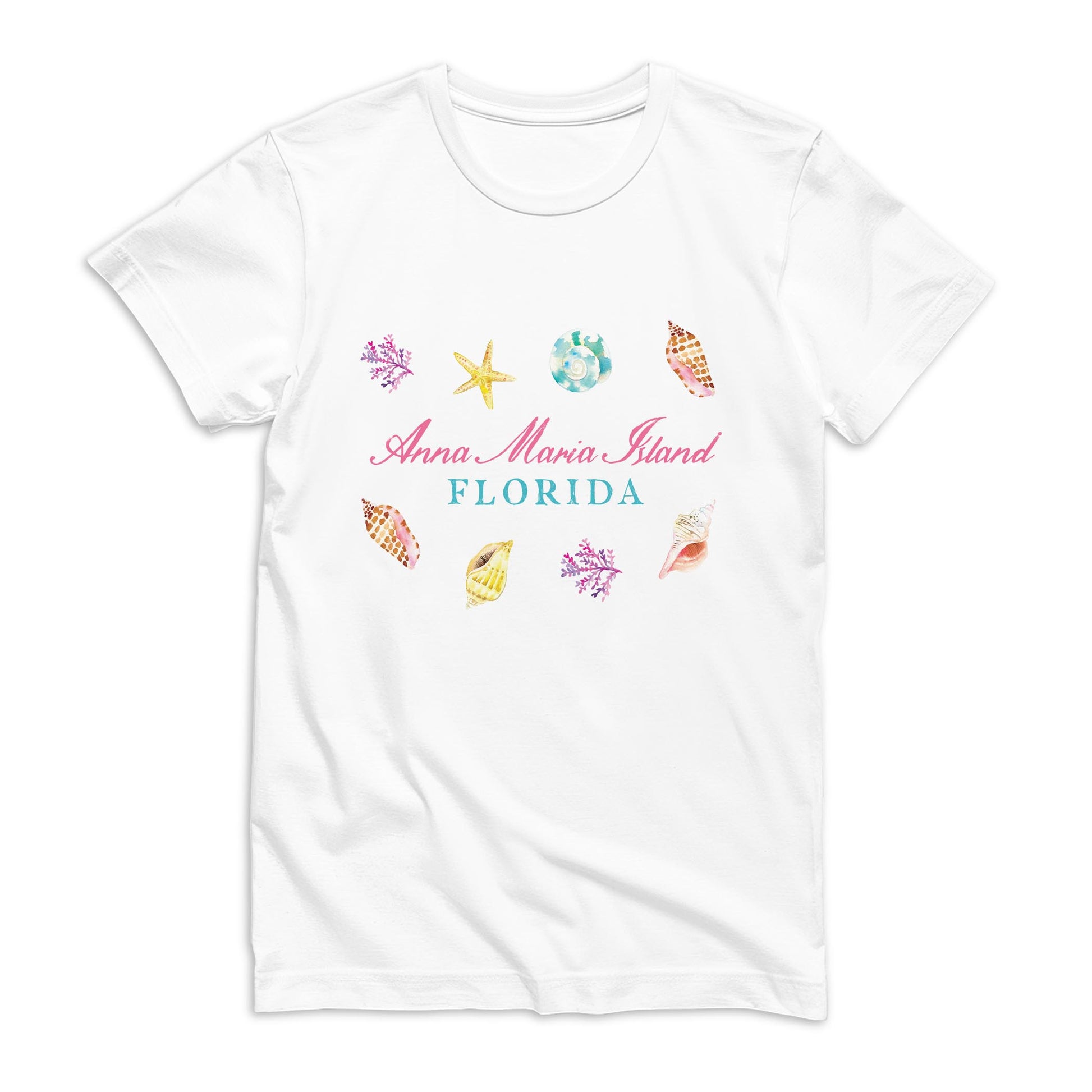 Bella Canvas Youth T-Shirt White-Shells & Shoreline Anna Maria Island Florida -0