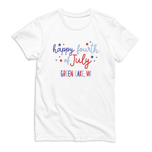 Bella Canvas Youth T-Shirt White-4th Of July Green Lake Wisconsin -0