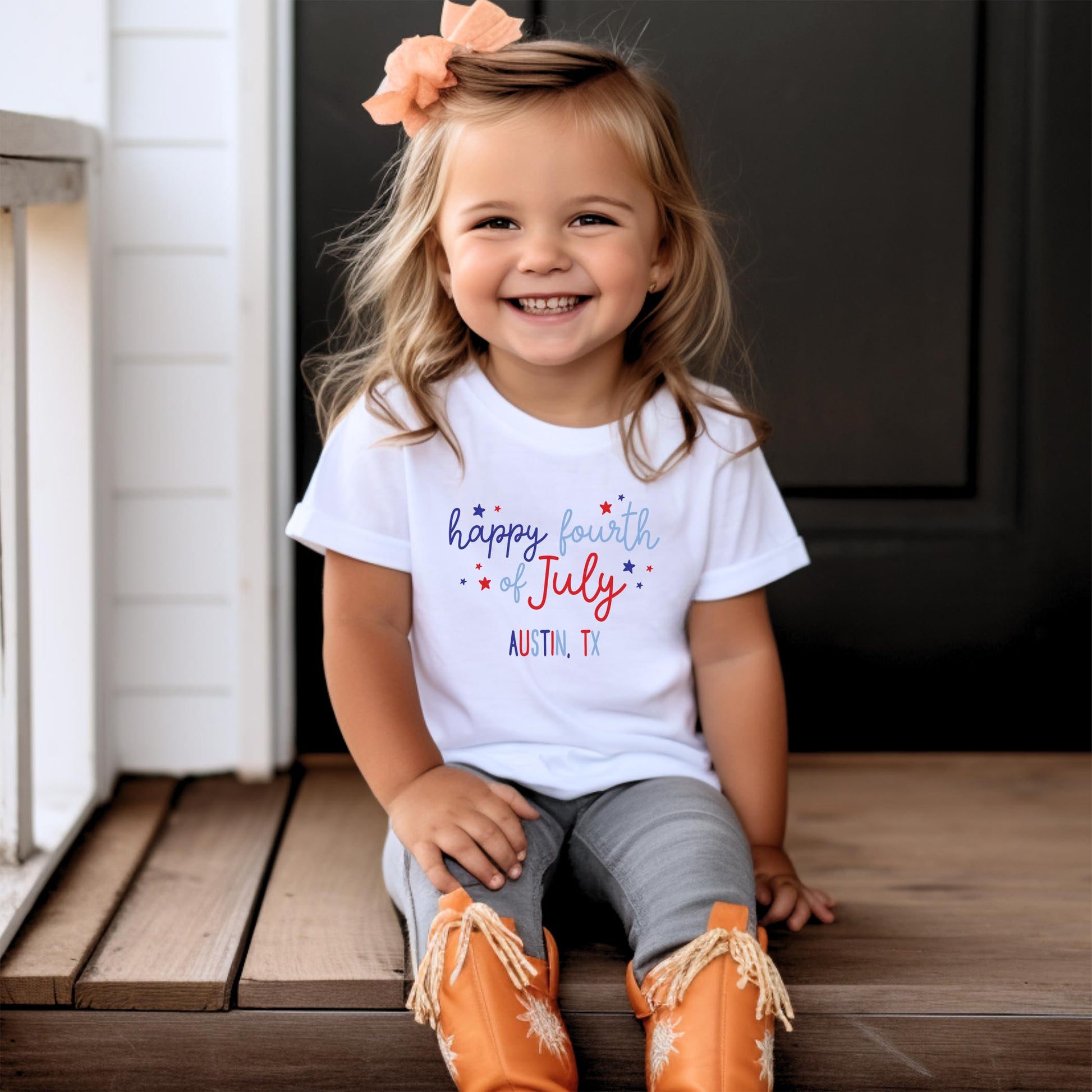 Bella Canvas Youth T-Shirt White-Love+Local 4th of July 250th Anniversary -1