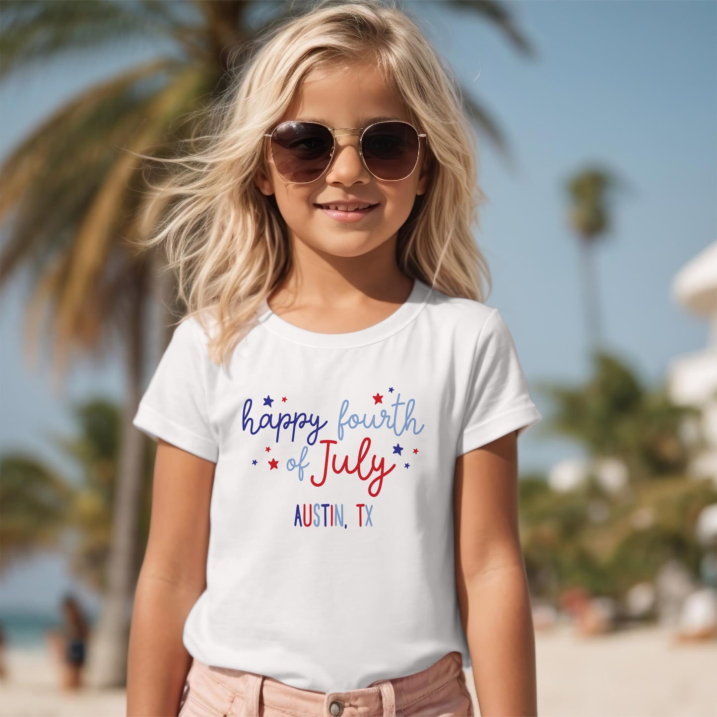 Bella Canvas Youth T-Shirt White-Love+Local 4th of July 250th Anniversary -2