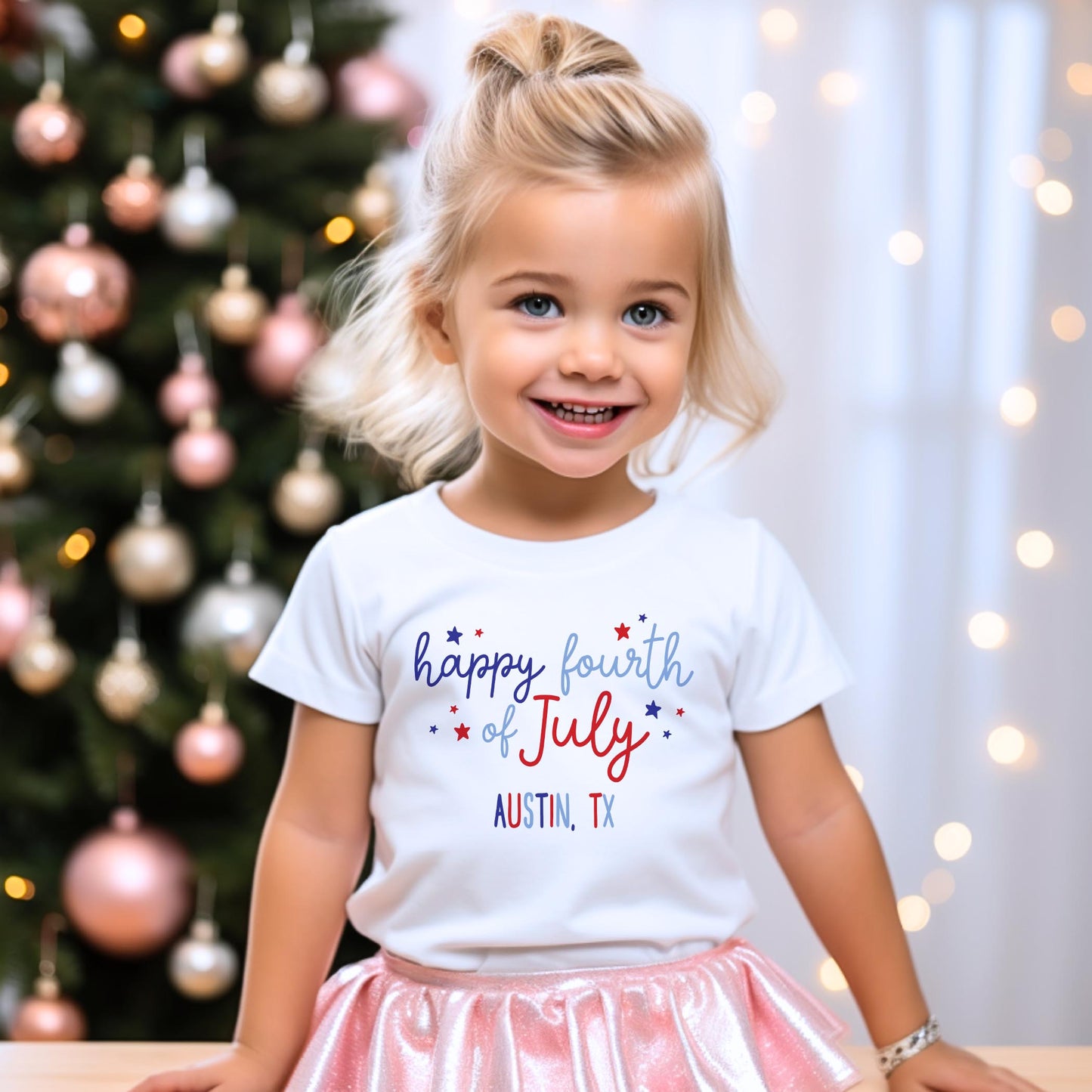Bella Canvas Youth T-Shirt White-Love+Local 4th of July 250th Anniversary -3