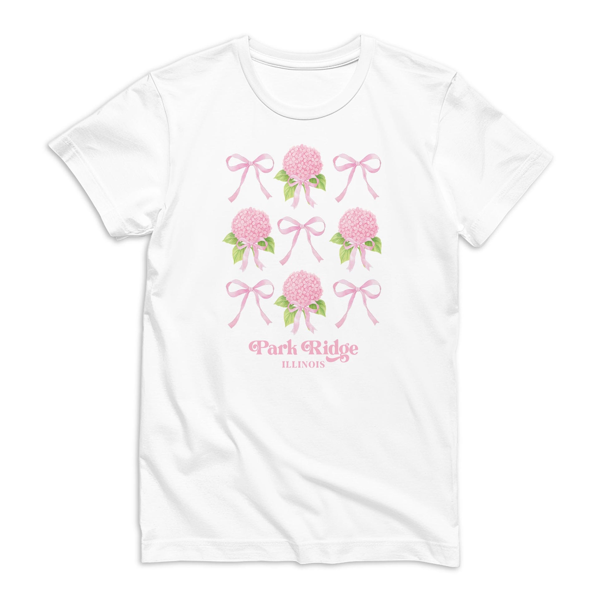 Bella Canvas Youth T-Shirt White-Hydrangea Cottage Park Ridge Illinois -0