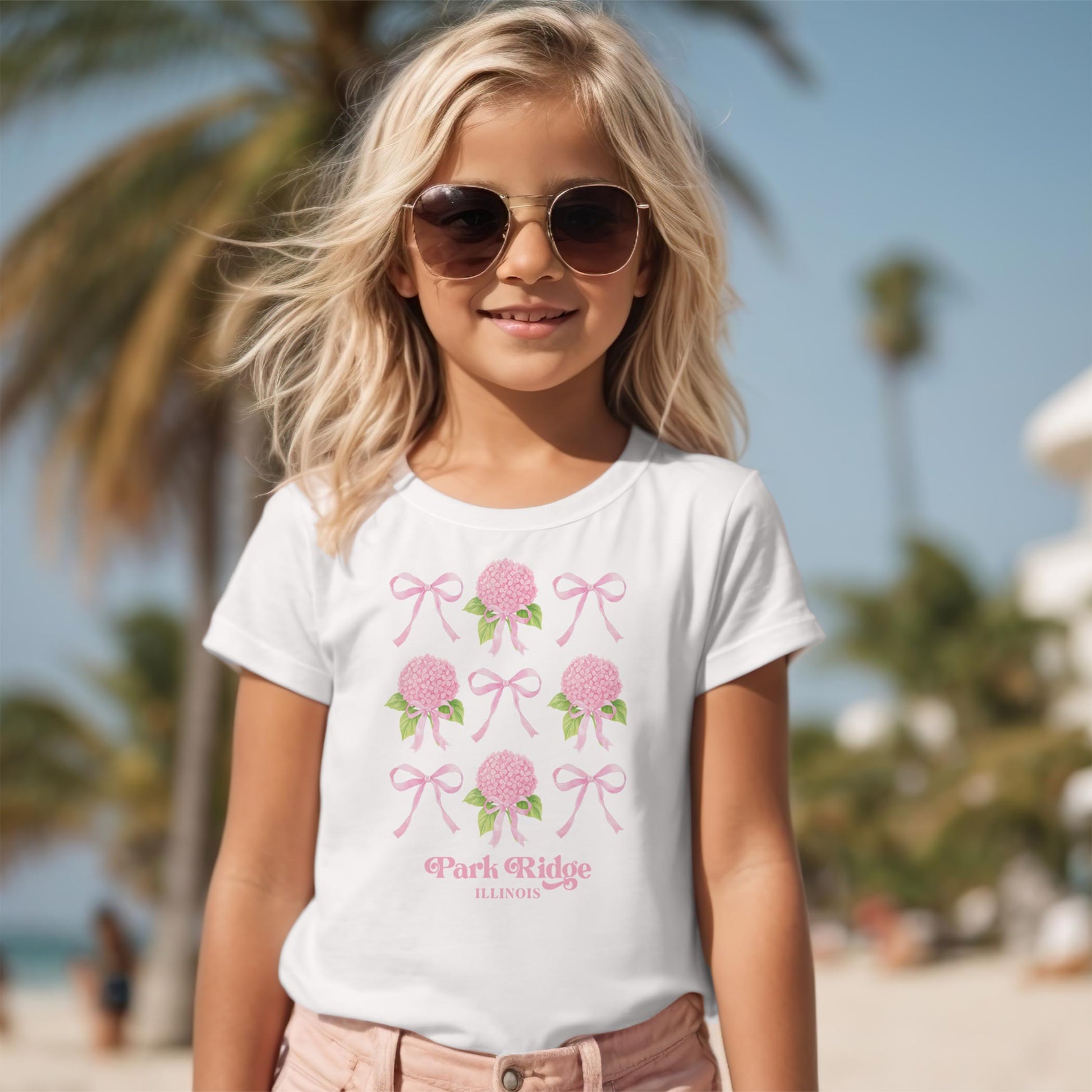 Bella Canvas Youth T-Shirt White-Hydrangea Cottage Park Ridge Illinois -2
