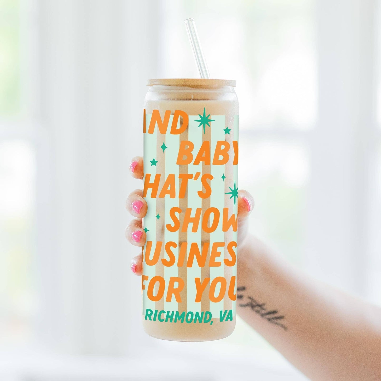 24oz Cold Brew Glass-Love+Local Showgirl