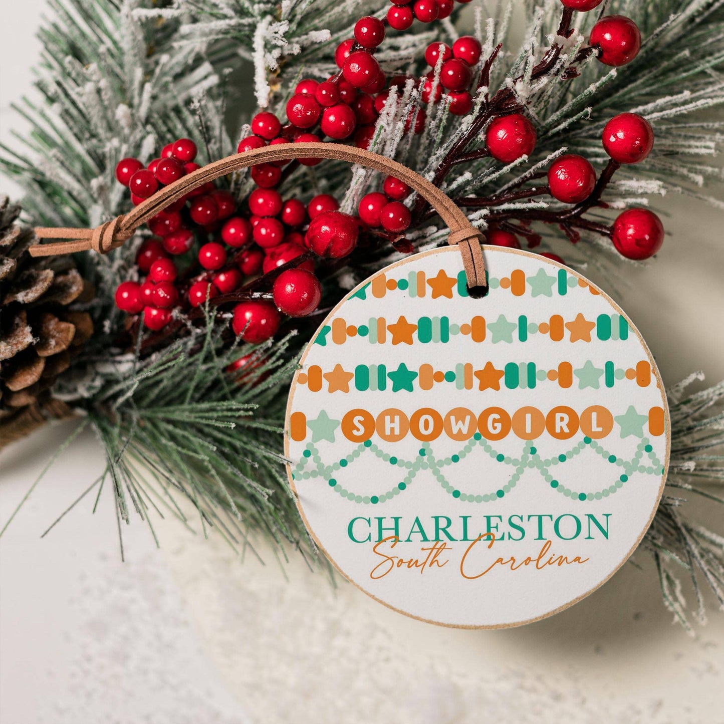 4" Round Ornament-Love+Local Showgirl