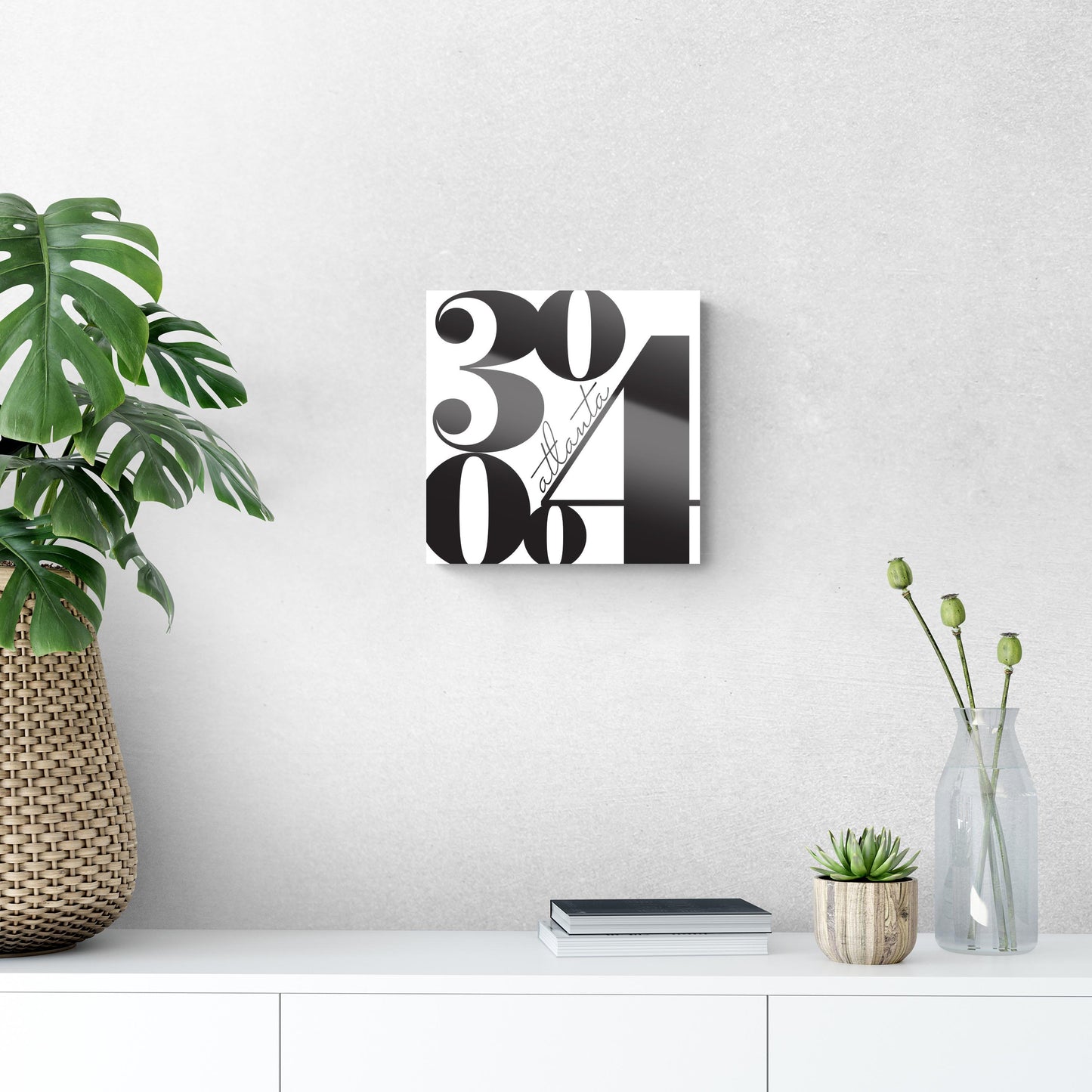 Black And White Zip Block Georgia Atlanta | Hi-Def Glass Art | Eaches | Min 1