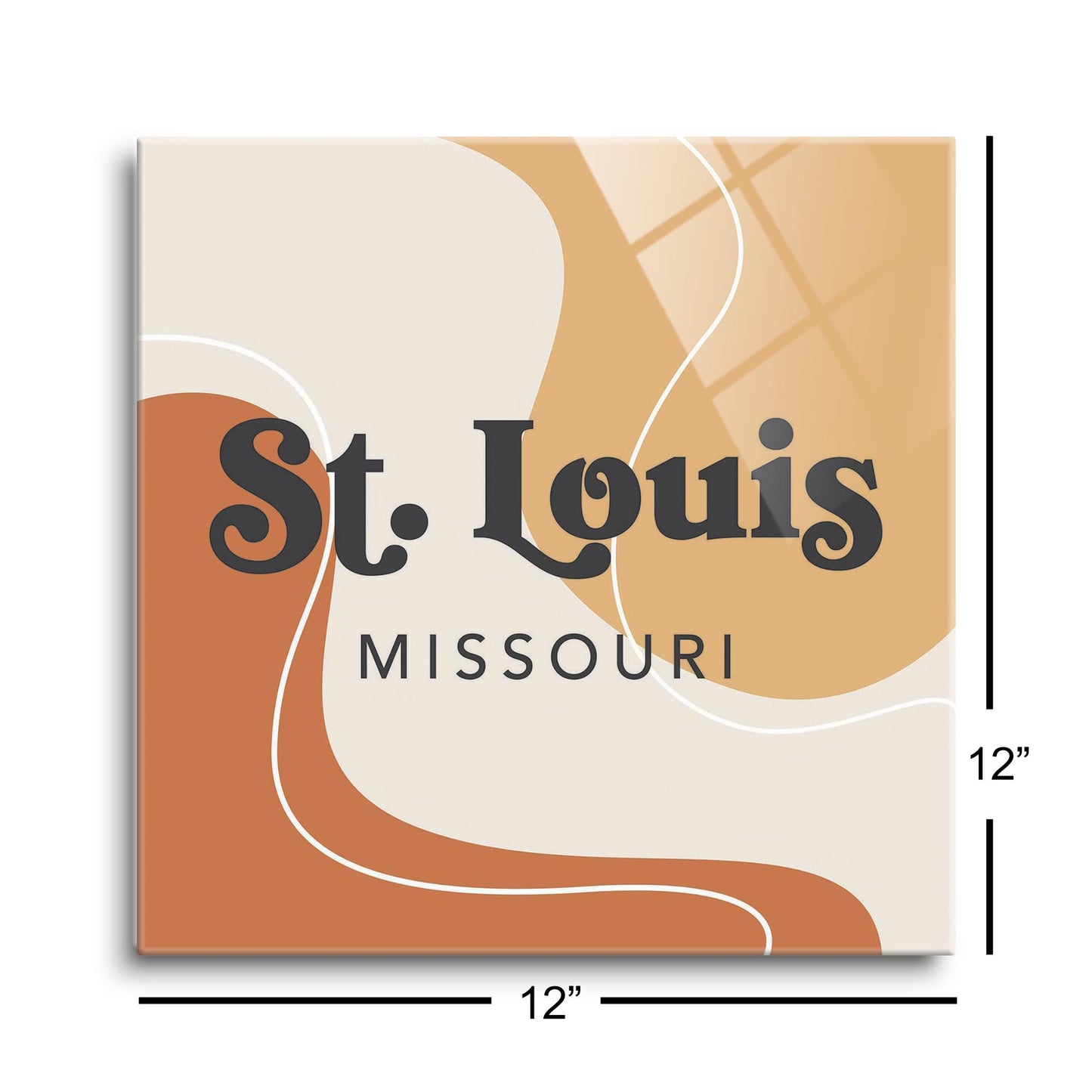 Vintage Groove Fluid Orange Missouri St Louis | Hi-Def Glass Art | Eaches | Min 1