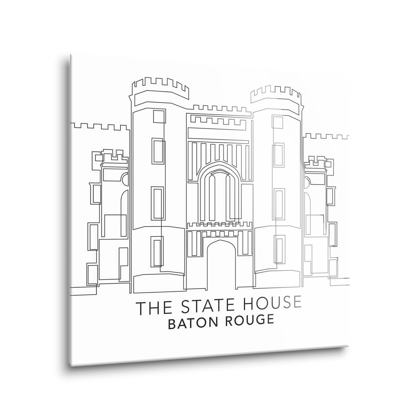 Minimalistic Baton Rouge State House | Hi-Def Glass Art | Eaches | Min 2