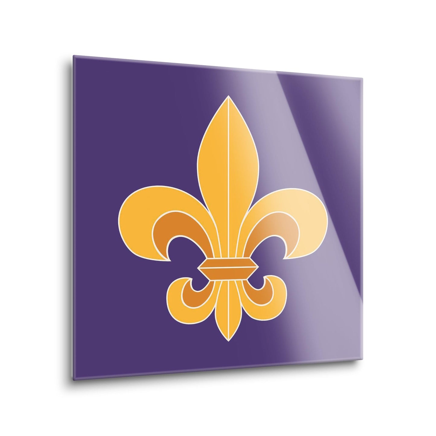 Purple Gold Louisiana Fleur De Lis | Hi-Def Glass Art | Eaches | Min 1