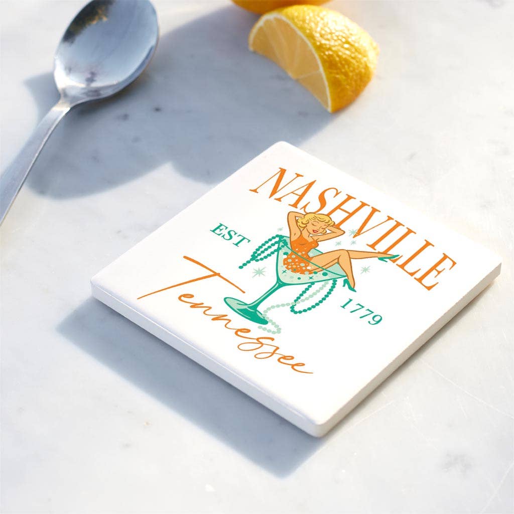 Ceramic Square Coaster-Love+Local Showgirl