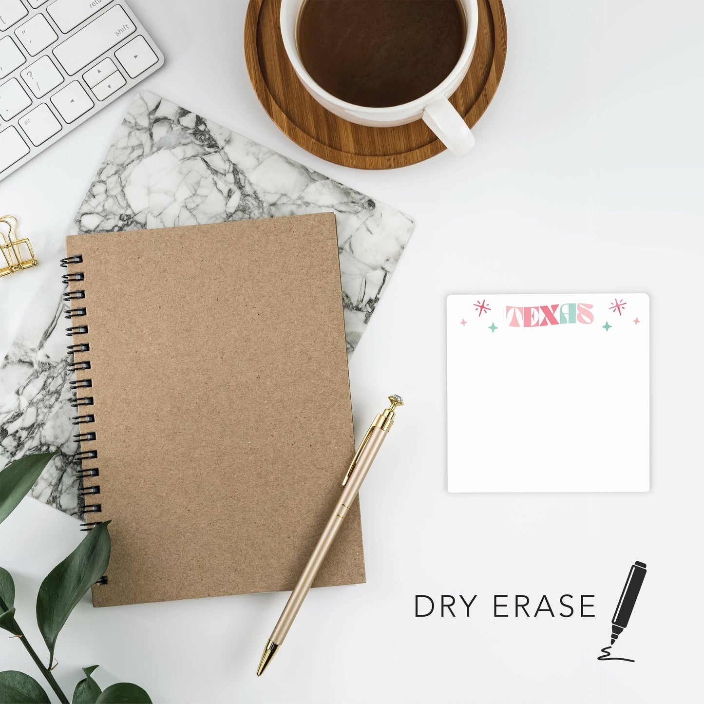 Custom Retro Wave Glass Dry Erase Desktop Tile