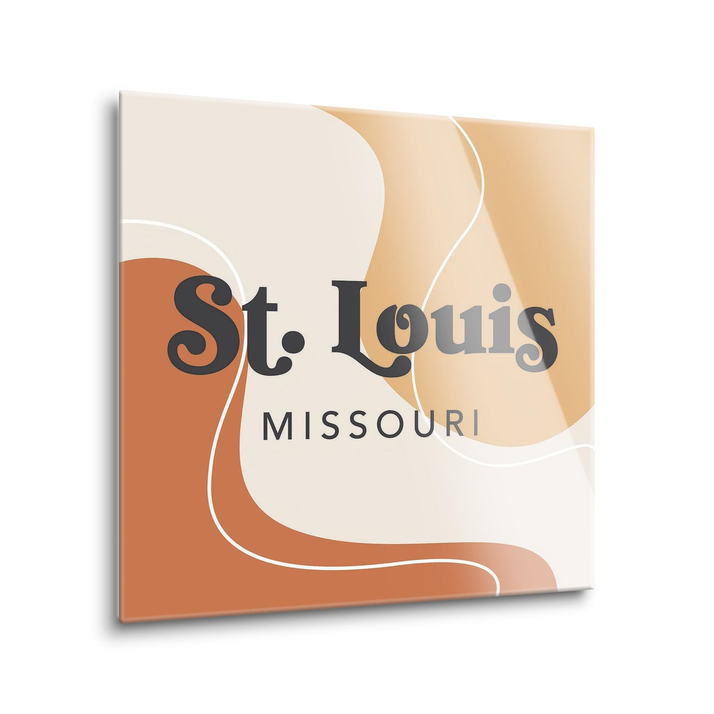 Vintage Groove Fluid Orange Missouri St Louis | Hi-Def Glass Art | Eaches | Min 1