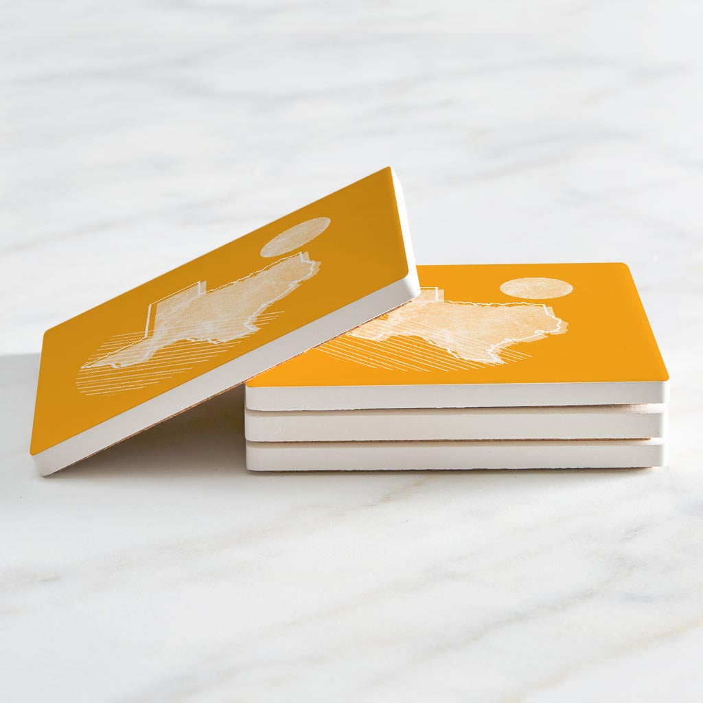 Bright Modern Geometric on Orange Texas