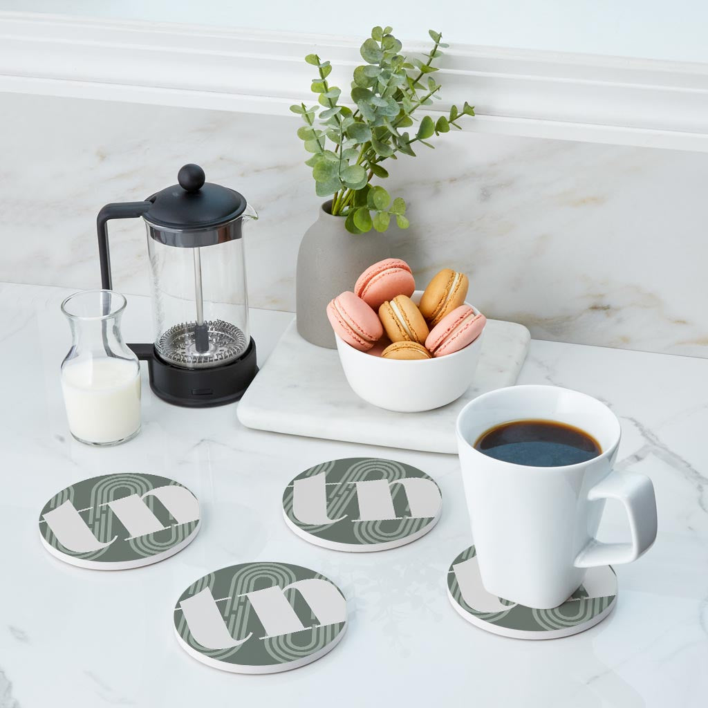 Vintage Groove Green Wave Lines Tennessee| Absorbent Coasters | Set of 4 | Min 2