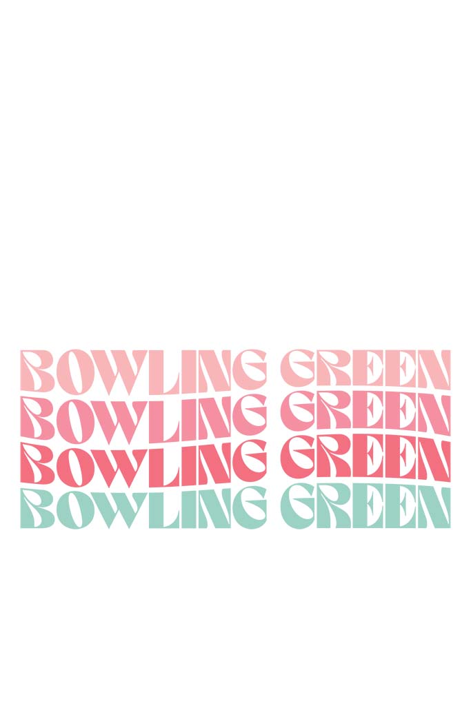 Cotton Tea Towel White-Retro Wave Bowling Green Ohio -5