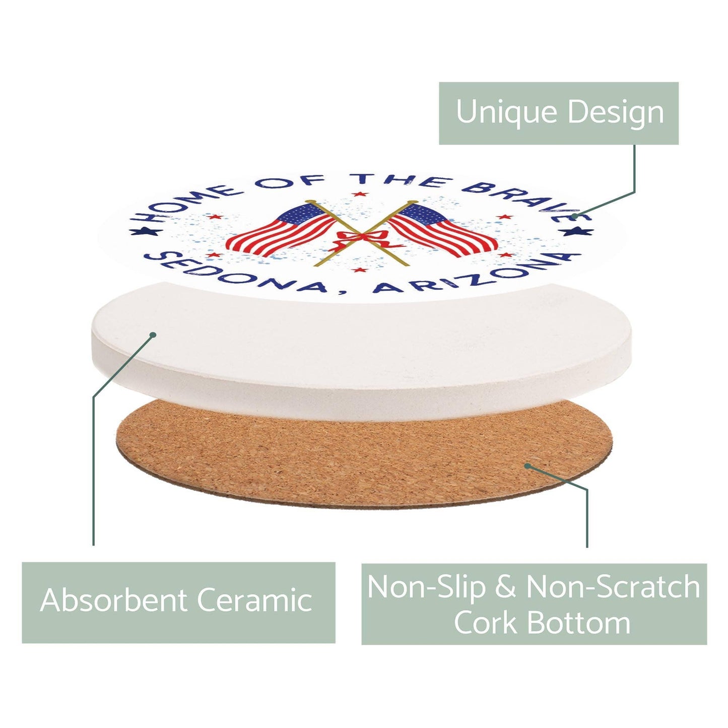 Love+Local Round Coaster | American Summer Home Of The Brave