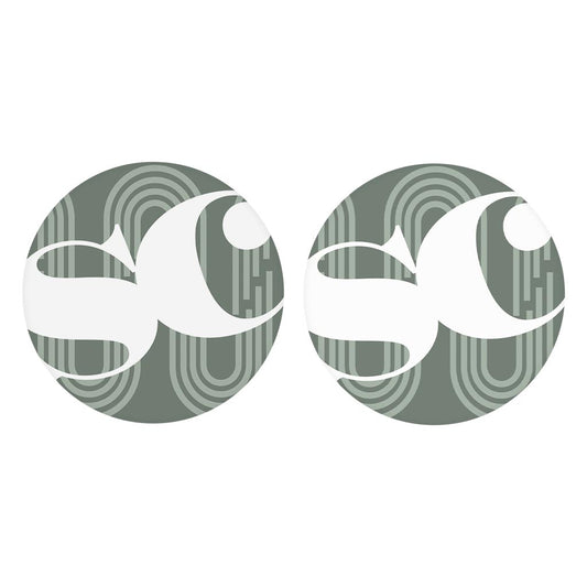 Vintage Groove Green Wave Lines South Carolina Sc| Absorbent Car Coasters | Set of 2 | Min 4