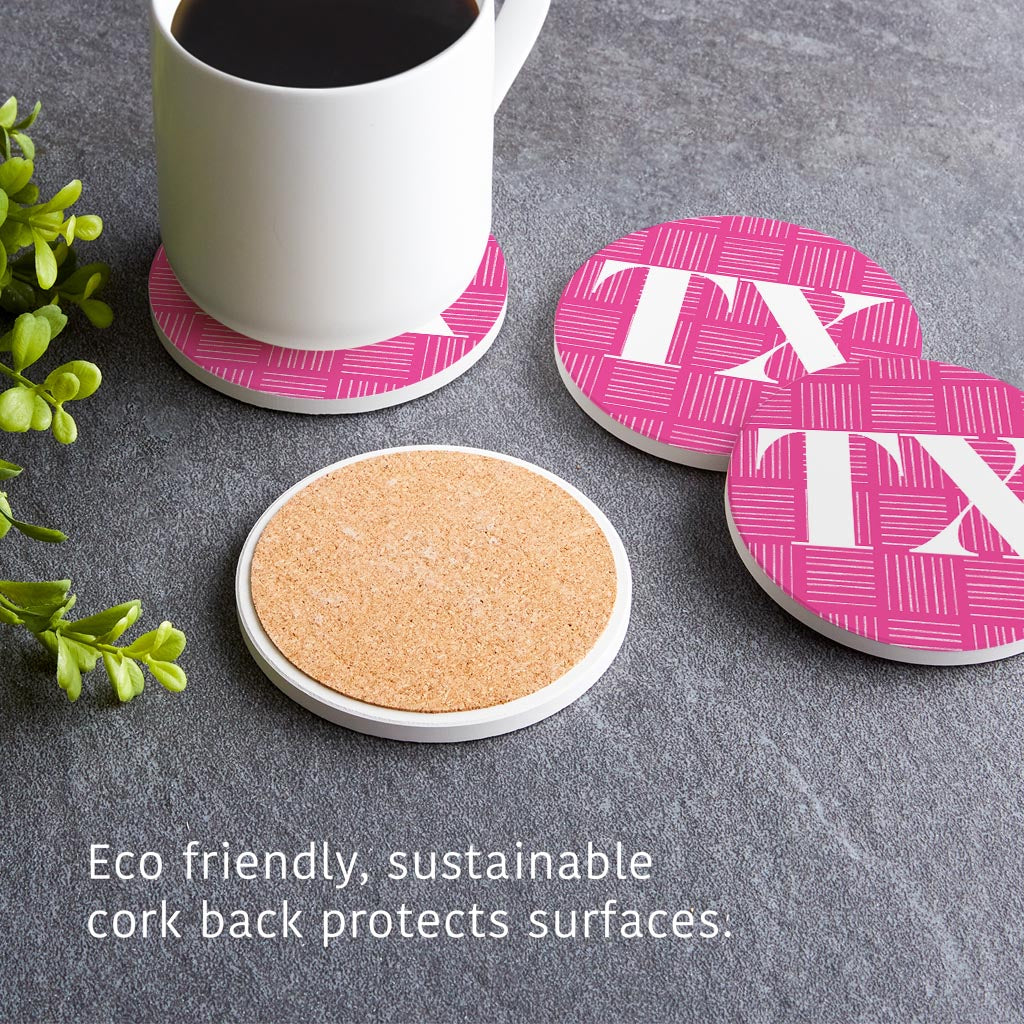 Bright Modern Abbreviated on Pink Texas