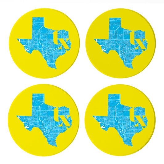 Bright Modern Abbreviated State Yellow Texas