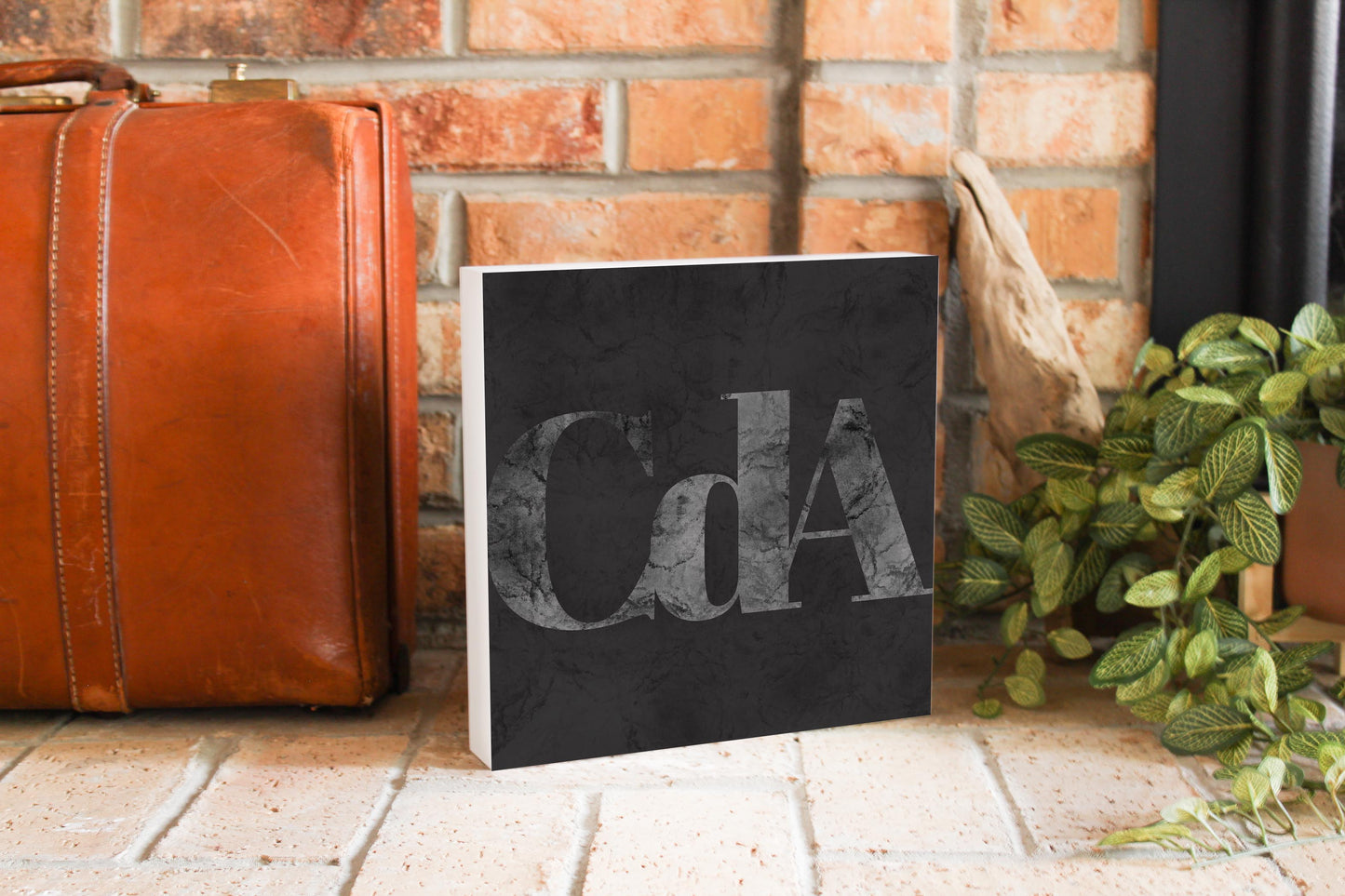 Minimalist B&W Idaho Cda Black Initials | Wood Block | Eaches | Min 2