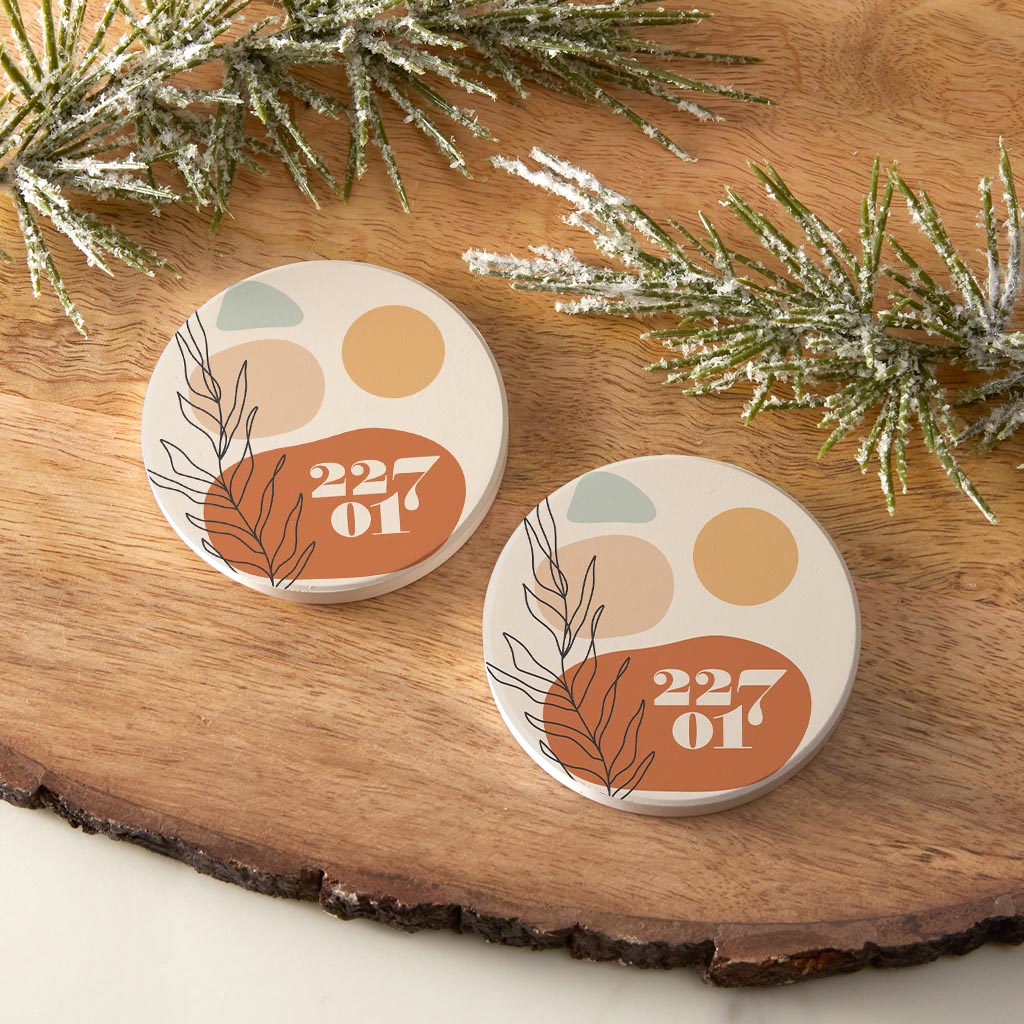 Vintage Groove Zip Virginia | Absorbent Car Coasters | Set of 2 | Min 4