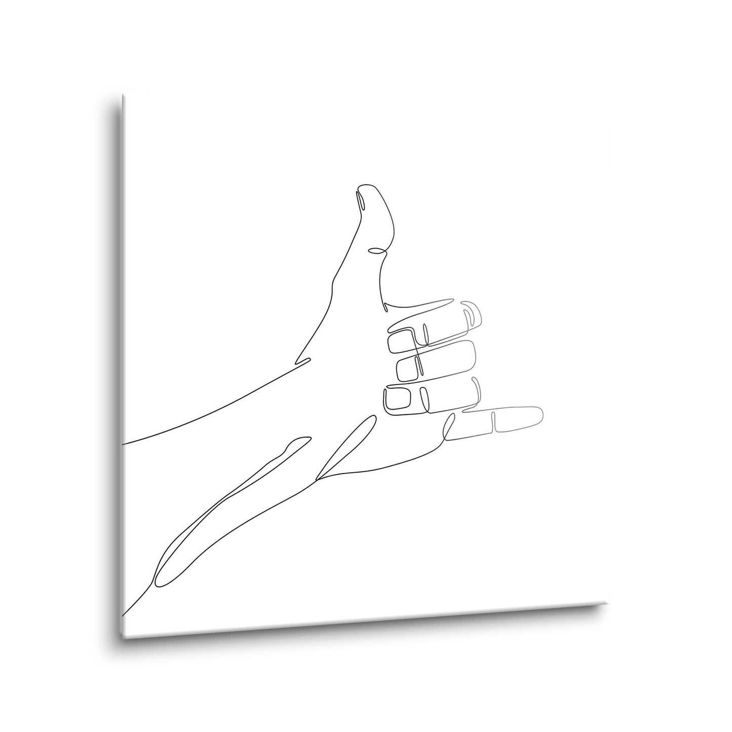Hang 10 Hand Sign Line Drawing | Hi-Def Glass Art | Eaches | Min 1