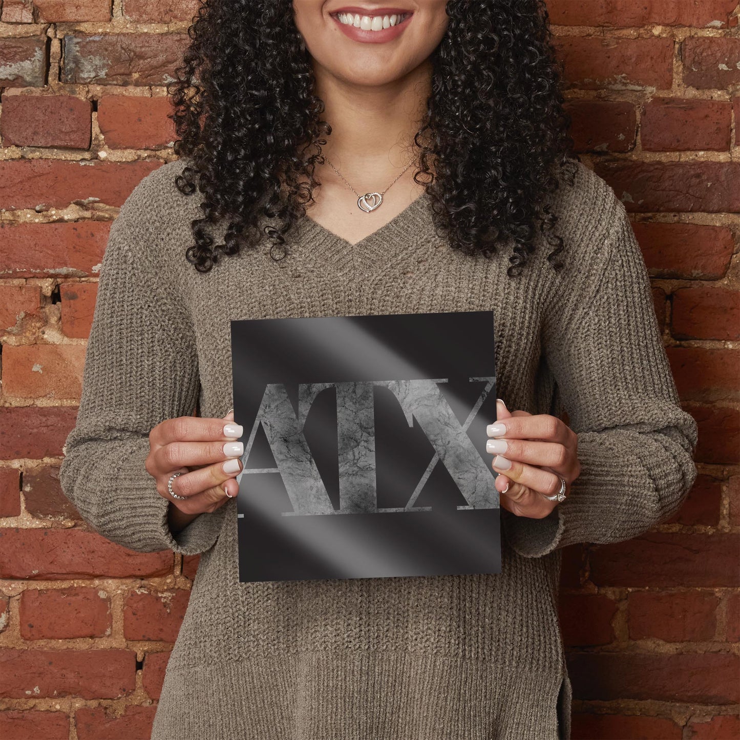 Minimalistic B&W Texas Austin Black Initials | Hi-Def Glass Art | Eaches | Min 2