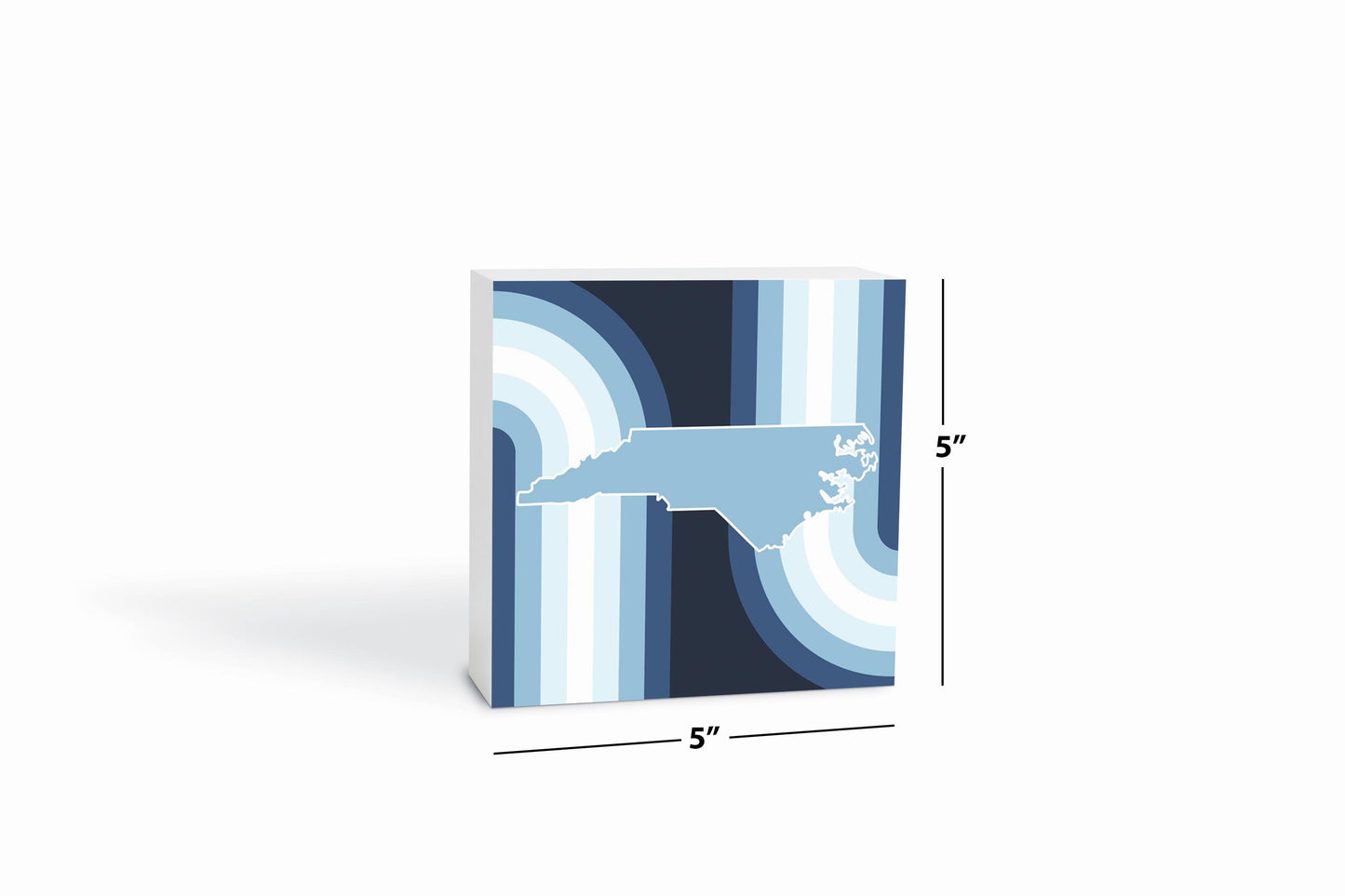 Blue Shades North Carolina State Retro Thick Lines | Wood Block | Eaches | Min 4