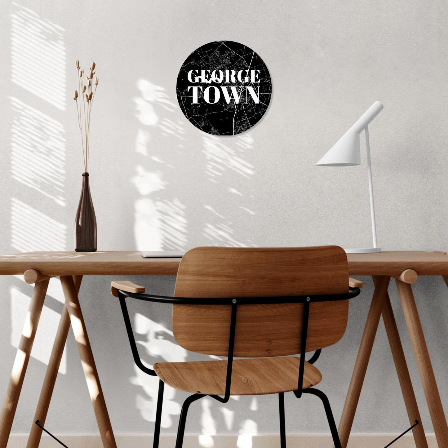 Minimalistic B&W Texas Georgetown Map | Wood Sign | Eaches | Min 1