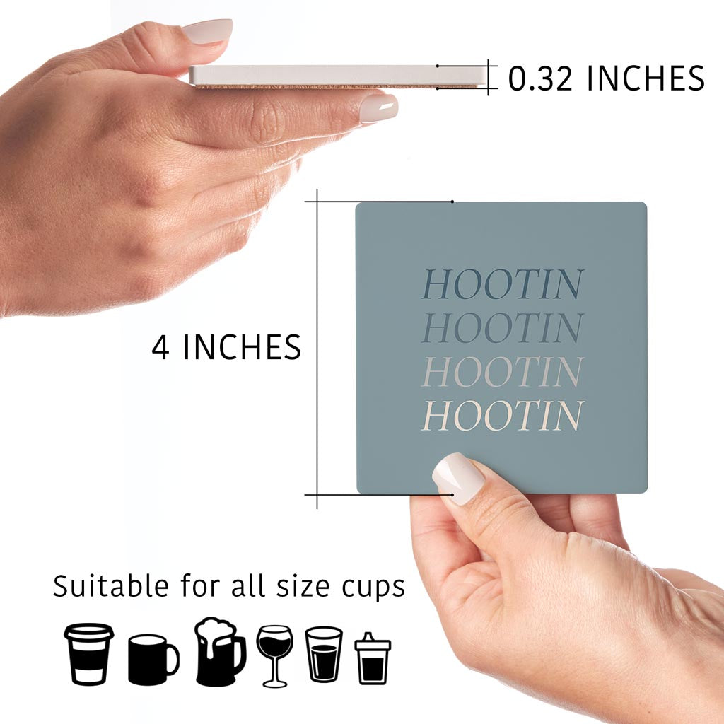 Modern Minimalist Arkansas Skyline Hootin Hollerin | Absorbent Coasters | Set of 4 | Min 2